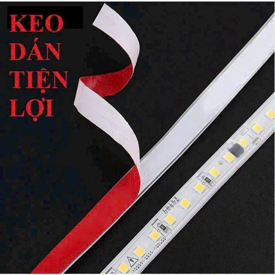 LED DÂY 220V 2835 120 LED CÓ KEO ( ĐIỂM CẮT 10CM)