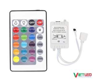 MẠCH ĐIỀU KHIỂN LED RGB 12A CÓ 2 ĐẦU DÂY DÙNG ĐƯỢC CHO 2 CUỘN LED DÂY DÁN RGB