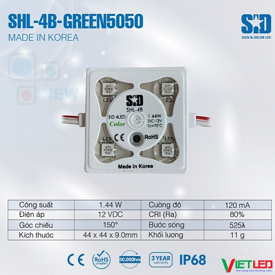 LED HÀN QUỐC 4 BÓNG SID XANH LÁ